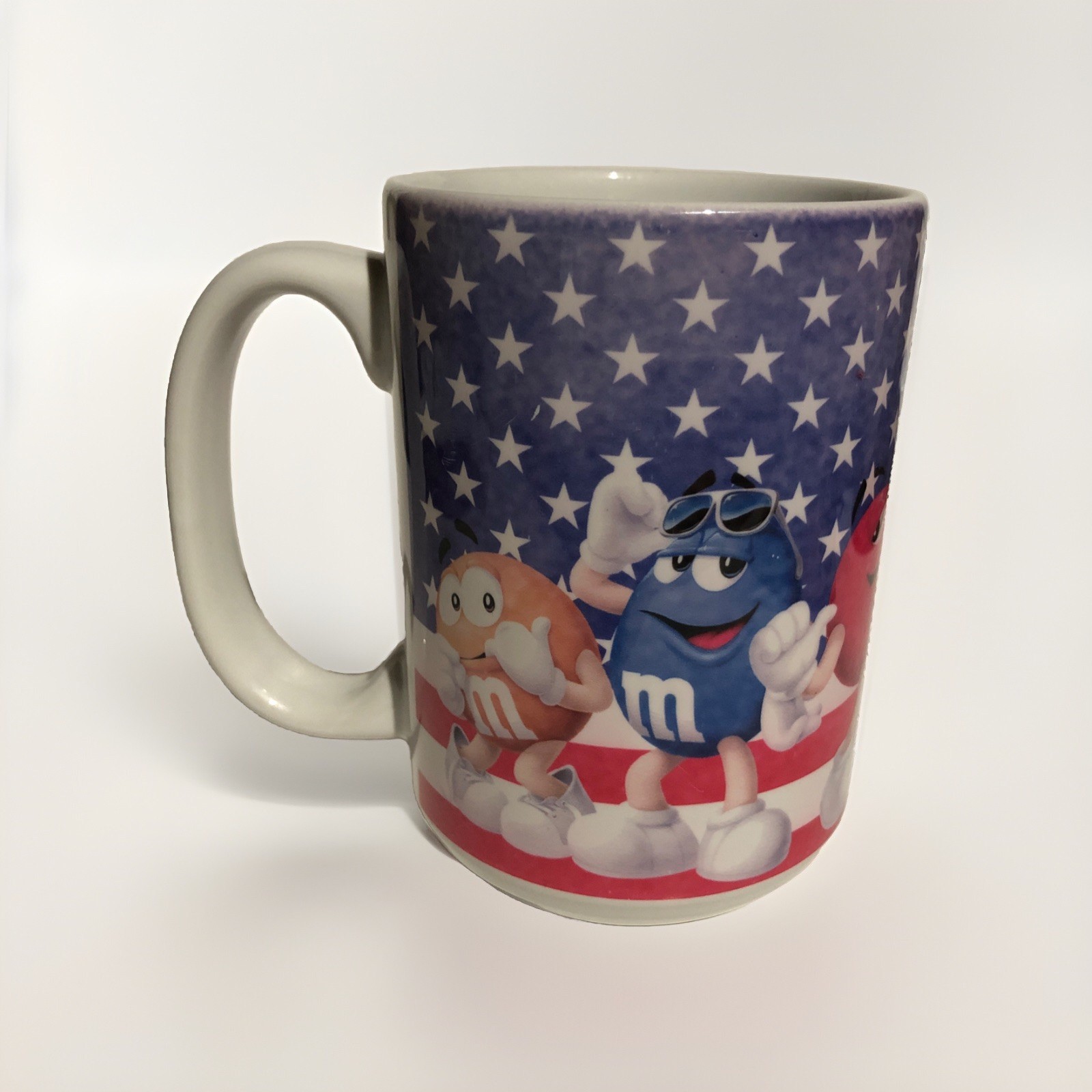 M&M World Mars & Mars Coffee Mug Cup 2013 US Flag Very Rare Genuine
