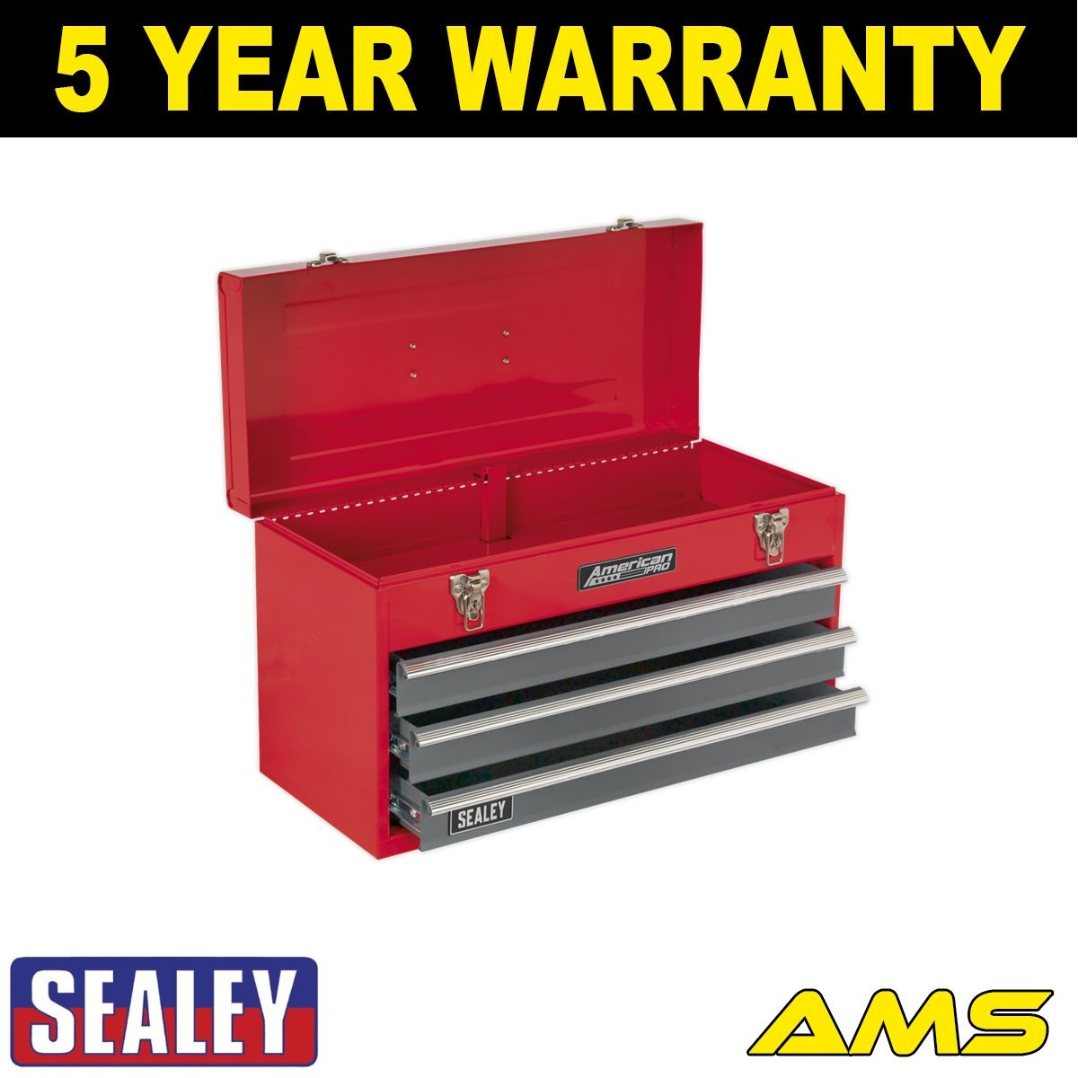 Sealey American PRO� Tool Chest 3 Drawer Red/Grey AP9243BB
