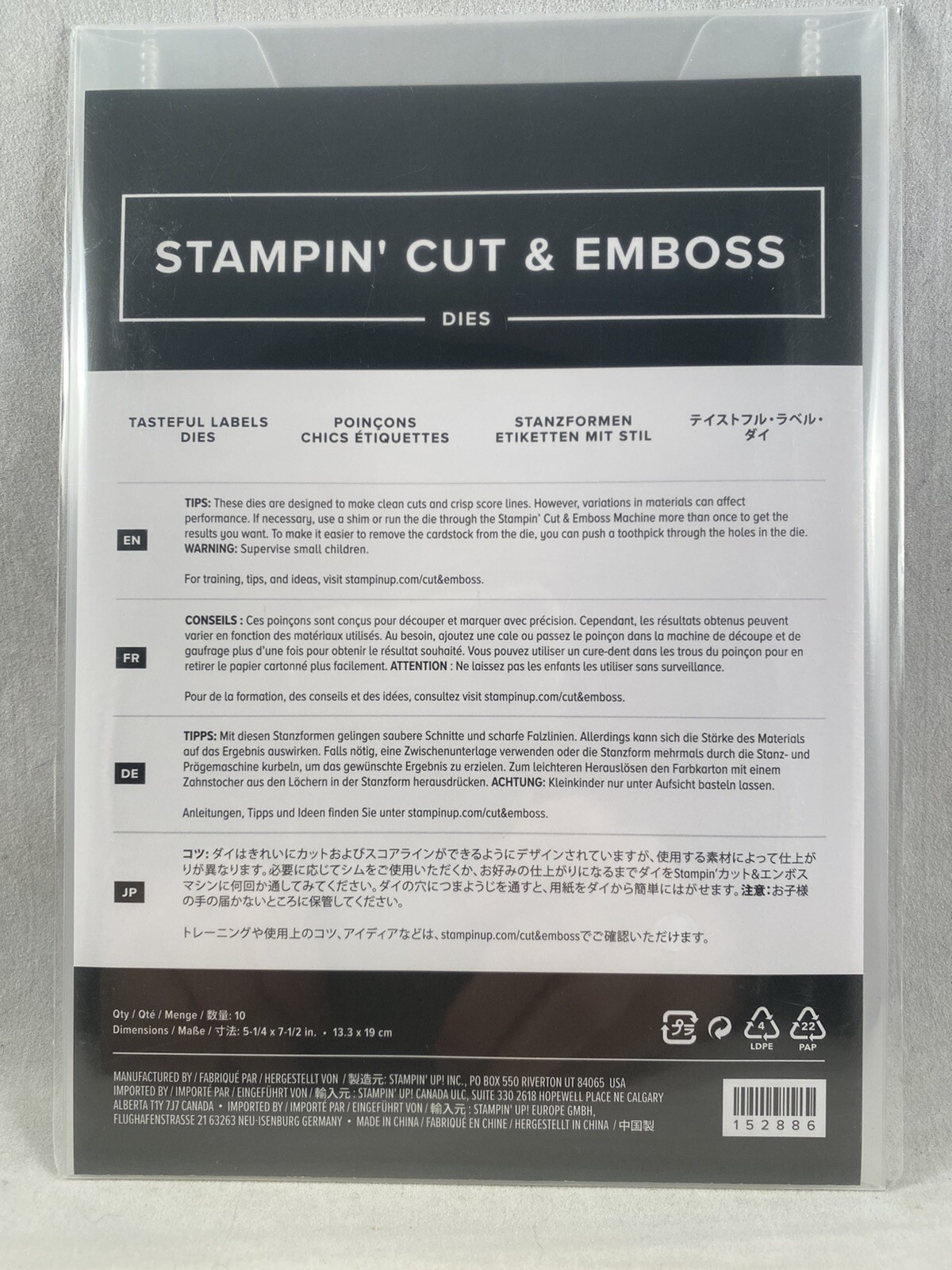 TASTEFUL LABELS Dies Stampin Up Frames A22