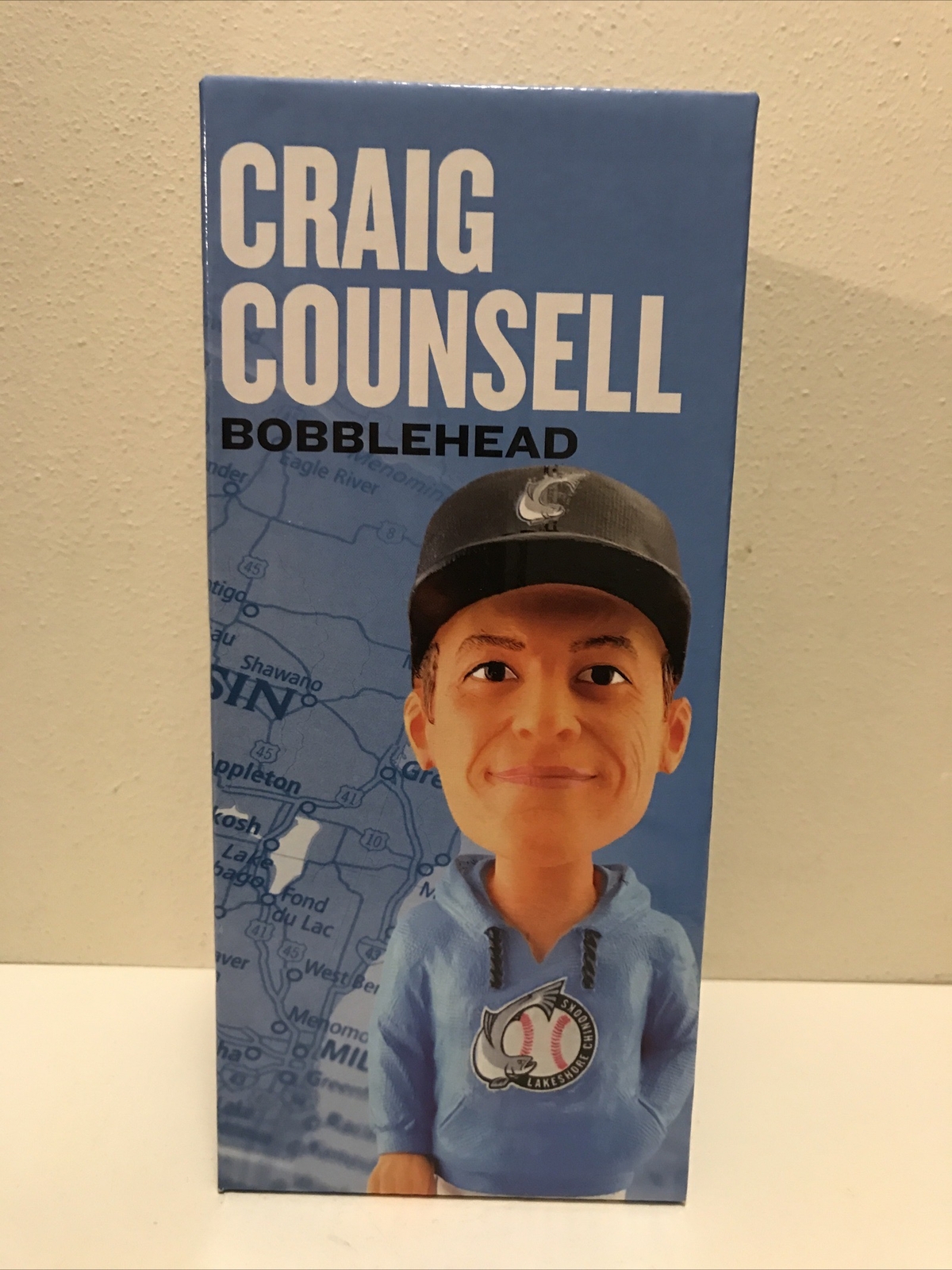 Craig Counsell Bobblehead Lakeshore Chinooks 2018 New In Box Perfect Very Rare !