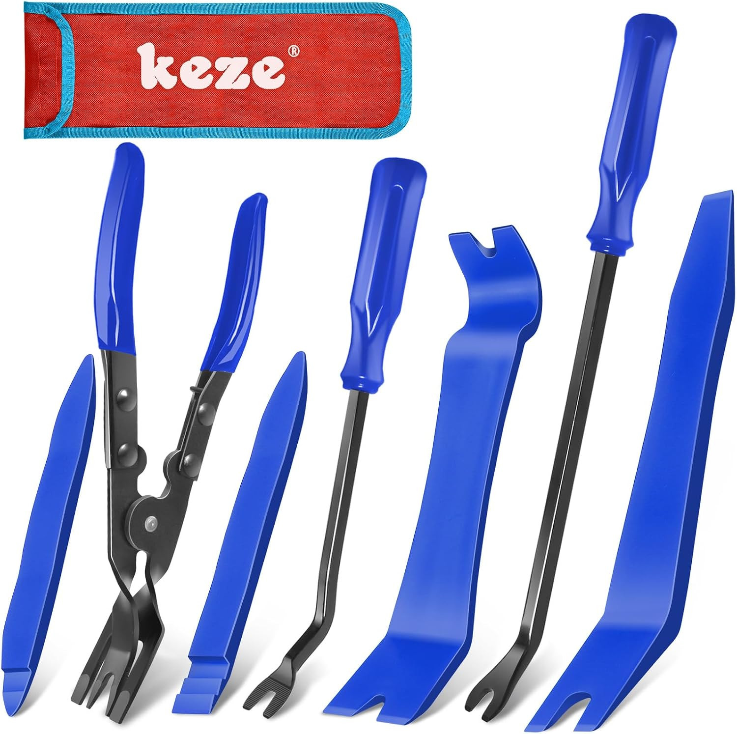 7-Piece Upholstery and Fastener Auto Trim Removal Tool Kit - Blue