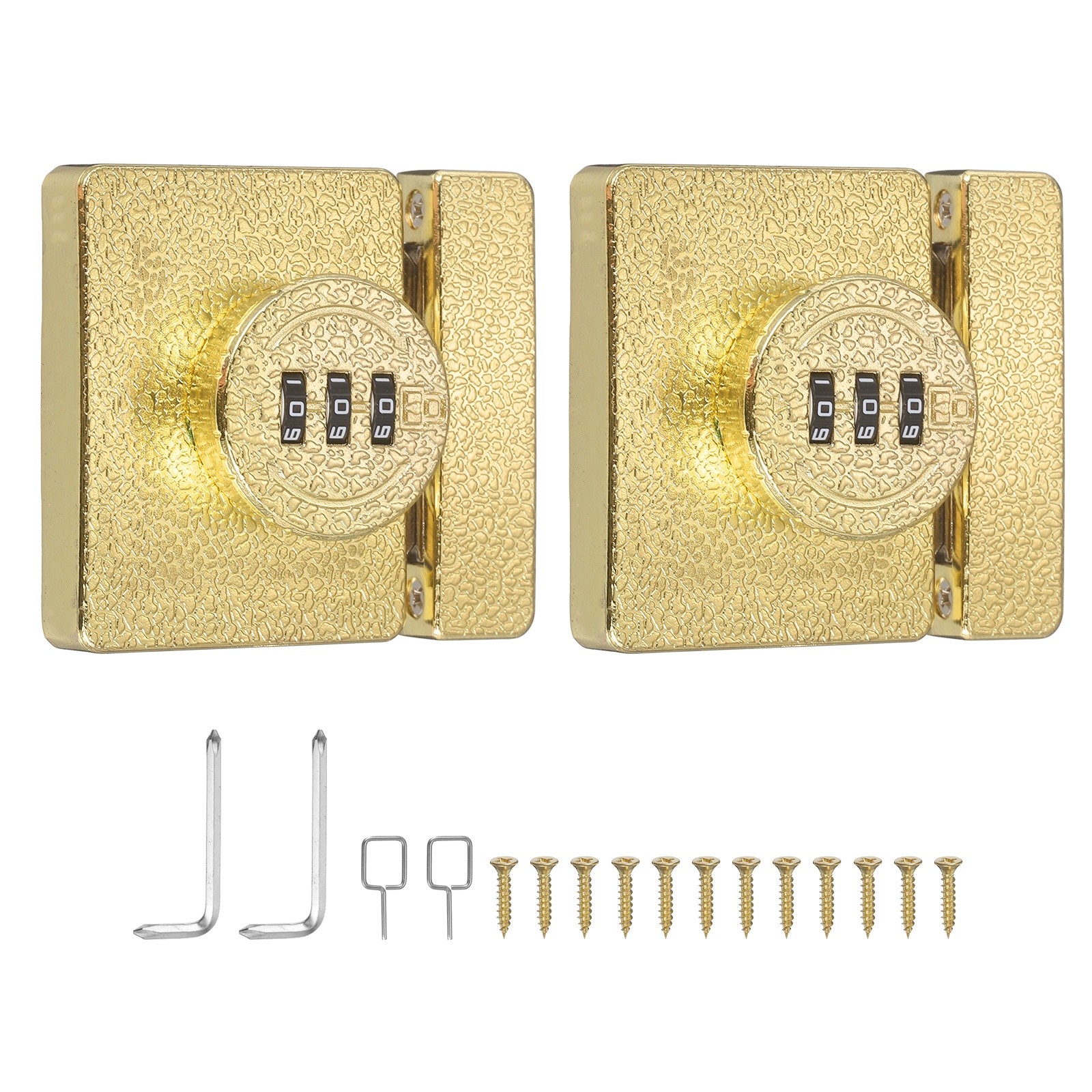 2Set Combination Cabinet Lock Keyless Password Rotary Hasp Locks Luminous Black