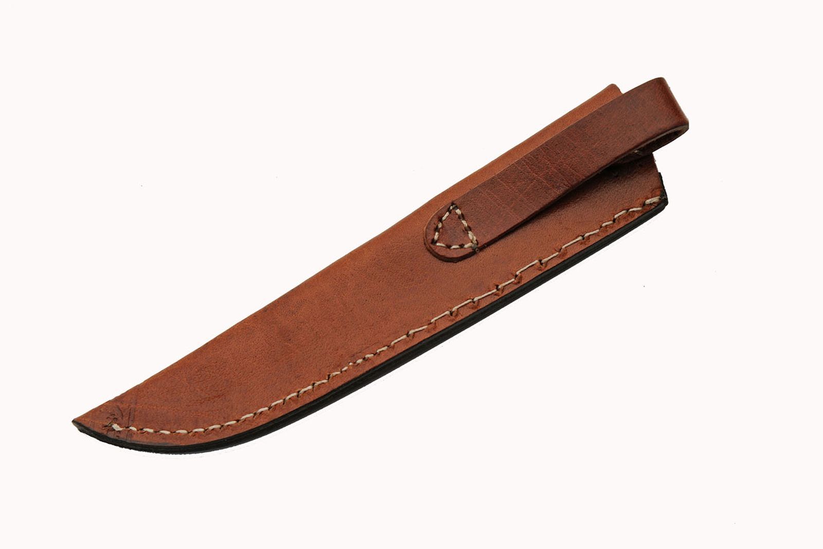 Dagger Slim Double Edge Stiletto Blade Bone Handle Full Tang + Leather Sheath