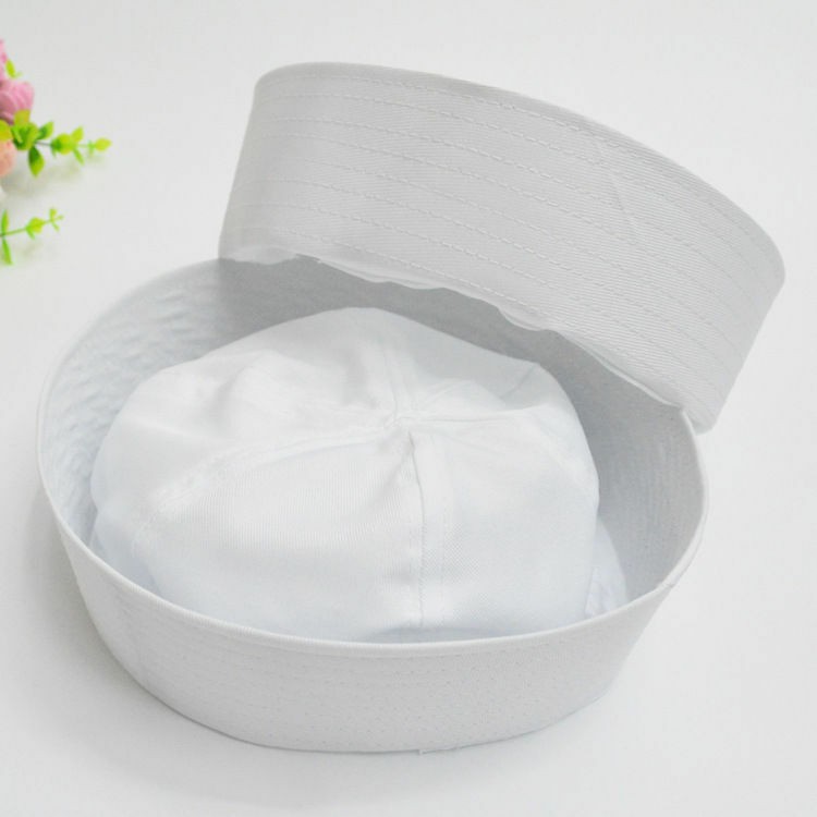 Cute White Doughboy Navy SAILOR Fishing Marine Popeye Costume Hat Cap 54cm nn