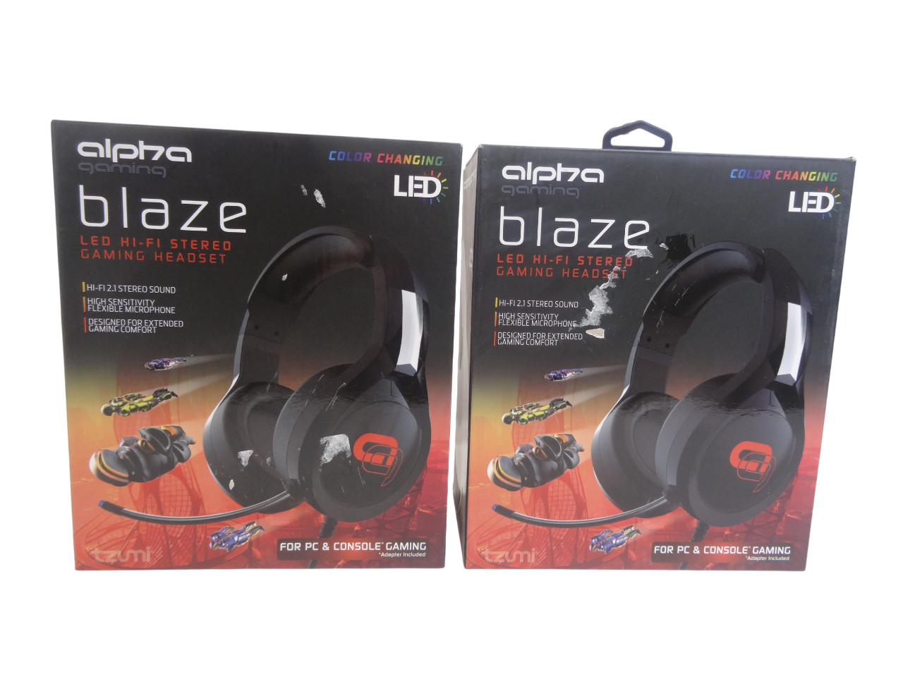 Lot 2 tzumi Alpha Gaming Blaze HP RGB LED Stereo Headset - Free shipping