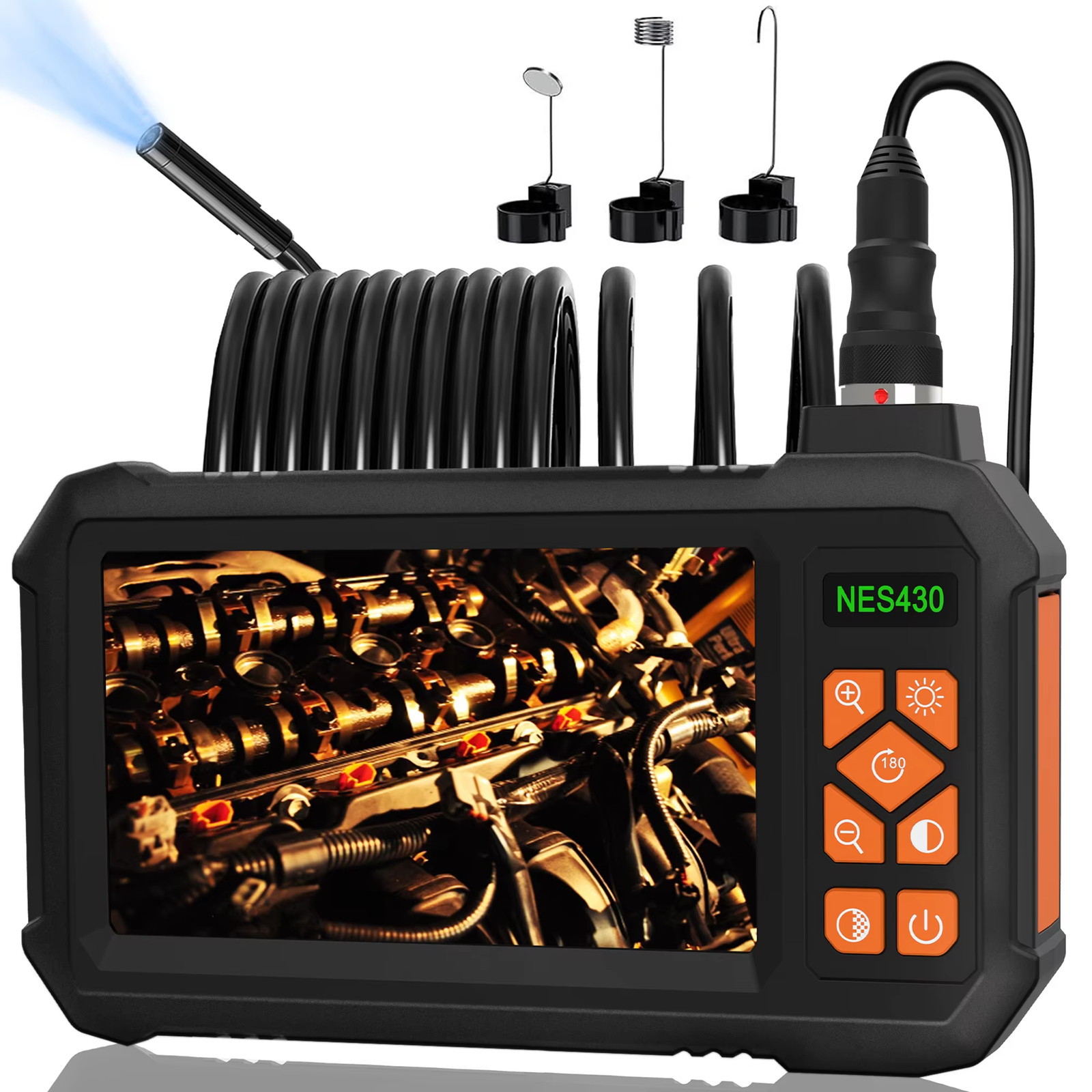 Overseas Stock Portable High Quality 1M Endoscope Camera 4.3Inch Screen 8Mm Lens