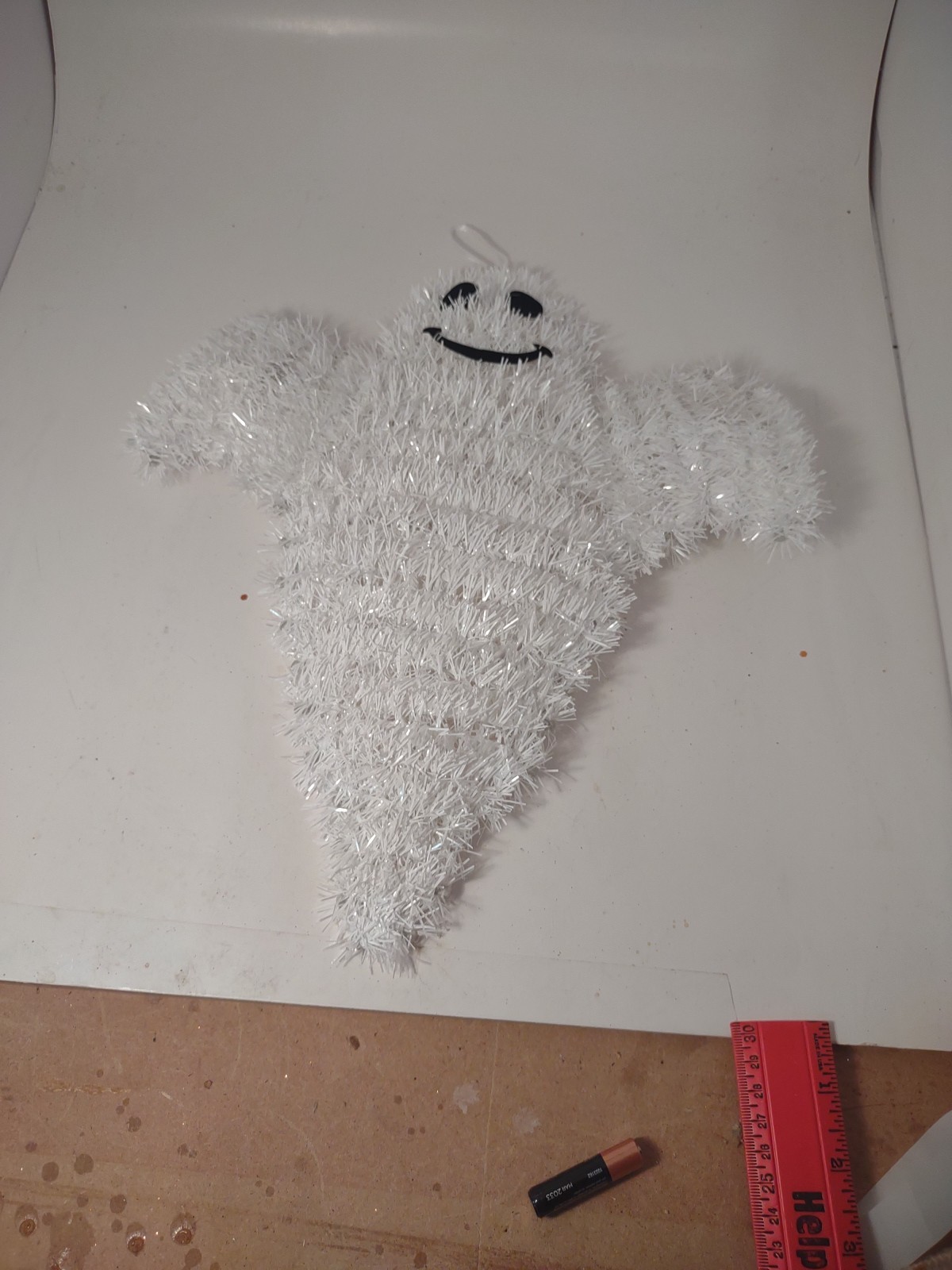 Halloween Lot Ghost Tinsel Figure 15"X12" White 2029