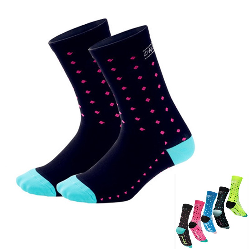 Pro Cycling Socks Mens Womens XC Riding Bicycle Sport Ankle Socks MTB BMX Black
