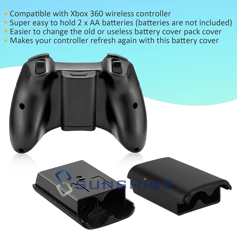 For Xbox 360 Wireless Controller AA Battery Pack Back Case Cover Holder Shell ++