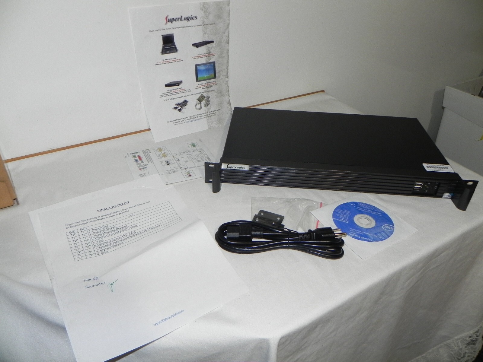 SUPERLOGICS Model SL-1U-A25-GC Rack Mount D425KT Computer System Processor Contr