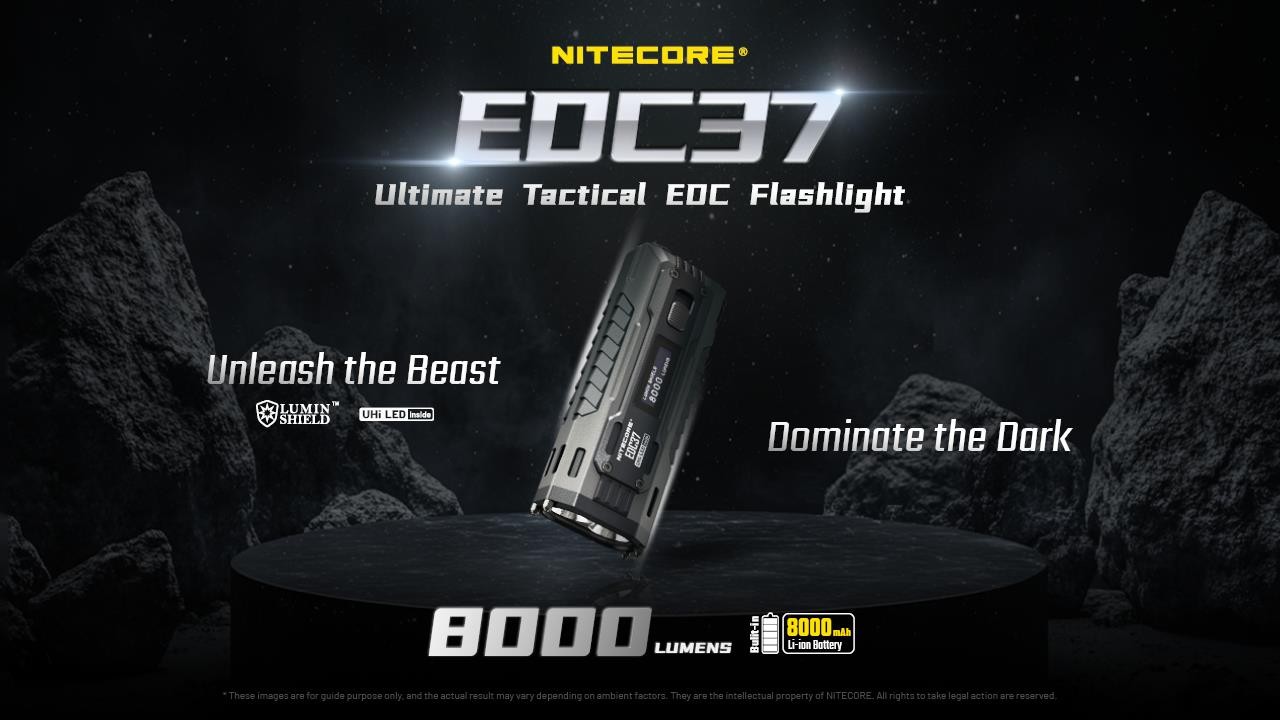 Nitecore EDC37 8000 Lumen Rechargeable Compact LED Tactical Flashlight