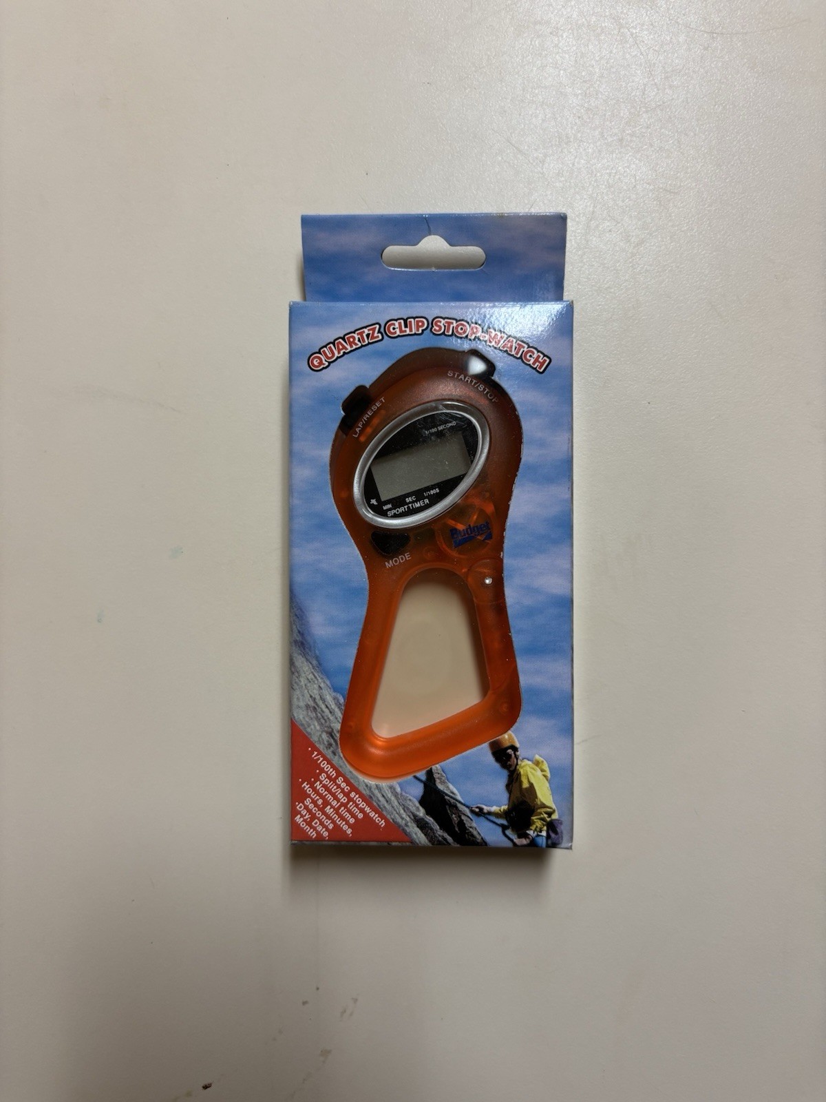 CRYSTAL SPRINGS QUARTZ CLIP STOP-WATCH