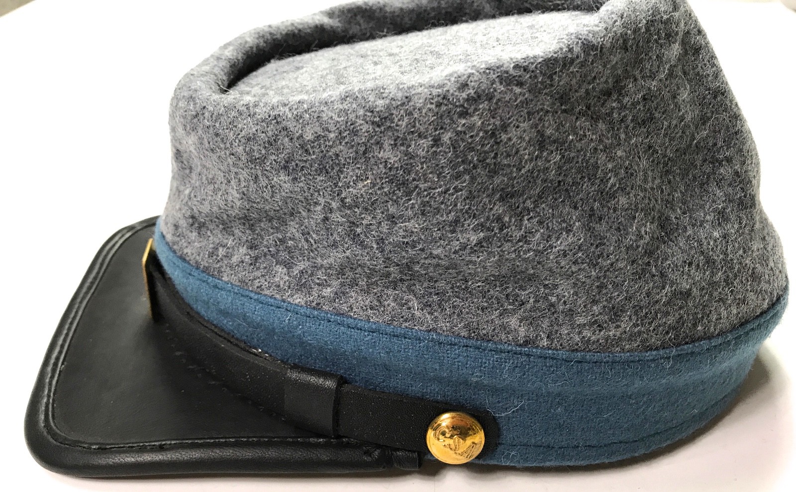 CIVIL WAR CSA CONFEDERATE INFANTRY GREY WOOL KEPI FORAGE CAP HAT-MEDIUM