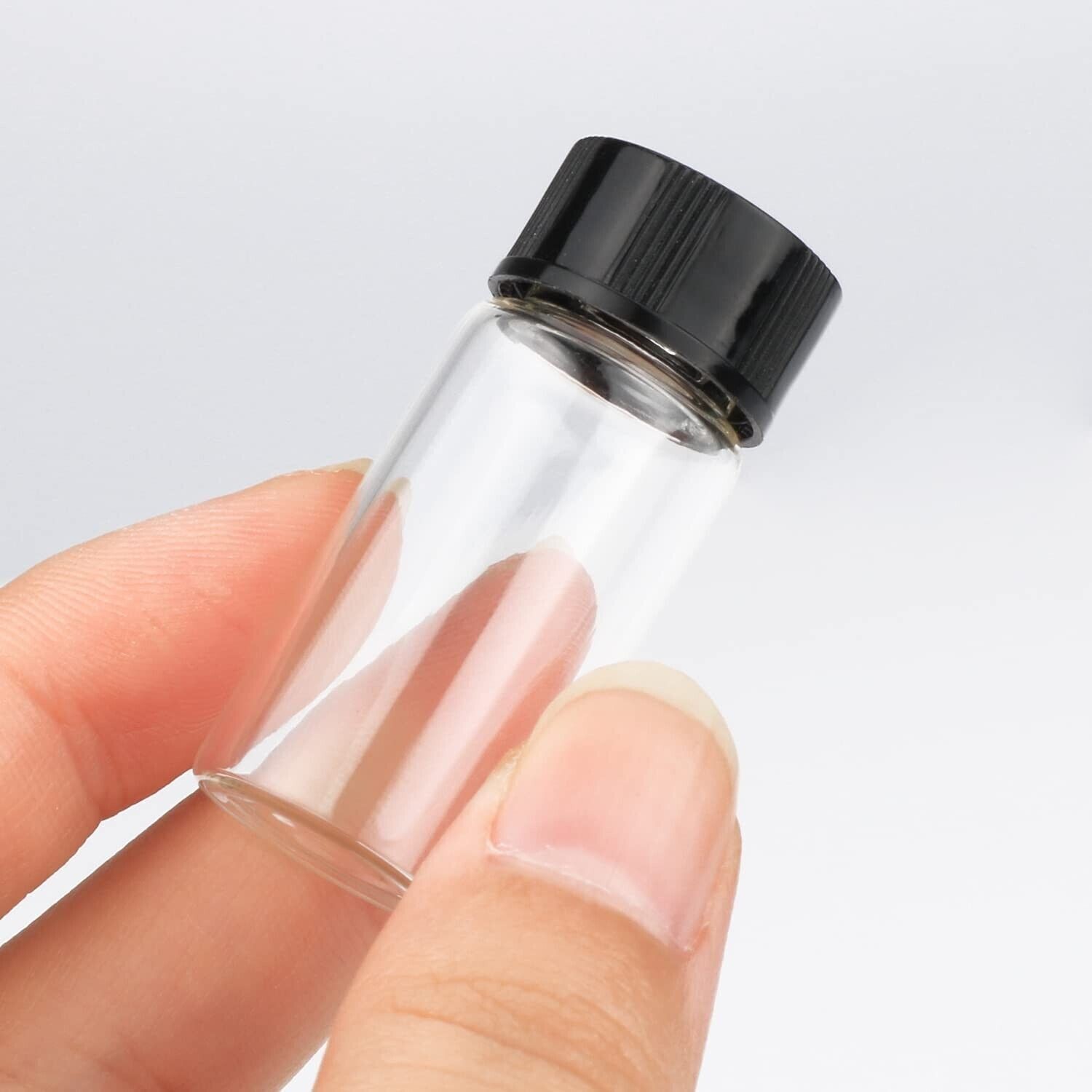 50pcs 3ml Mini Clear Small Empty Glass Bottles Sample Vials Jars with Screw Cap