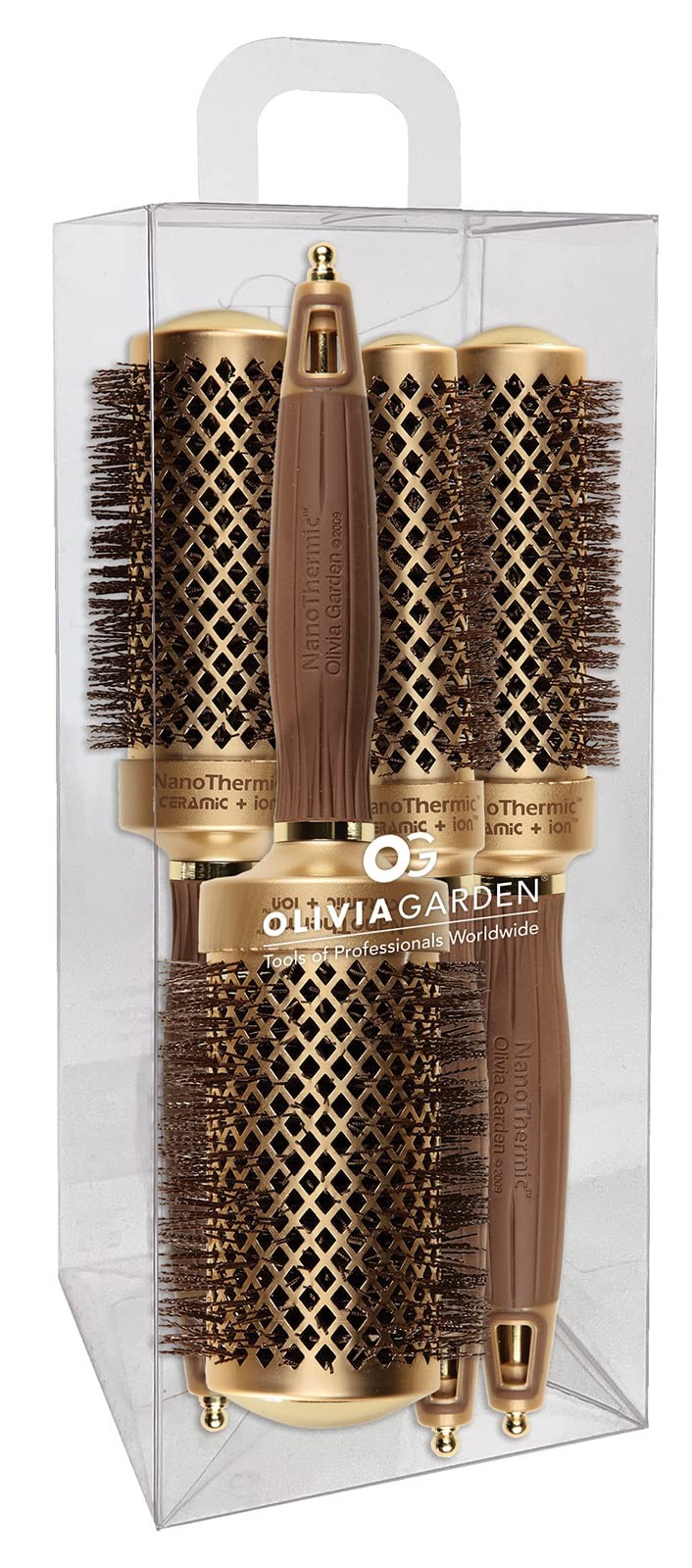 Olivia Garden Nanothermic Ceramic Ion Round Thermal Hair Brush - Not Electrical