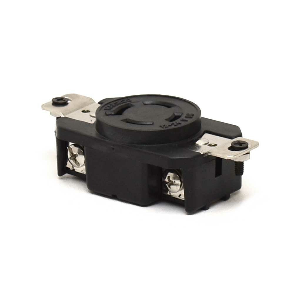 Marinco Boat Power Outlet | Black Plastic 12 - 24 VDC 4 Pin Plug