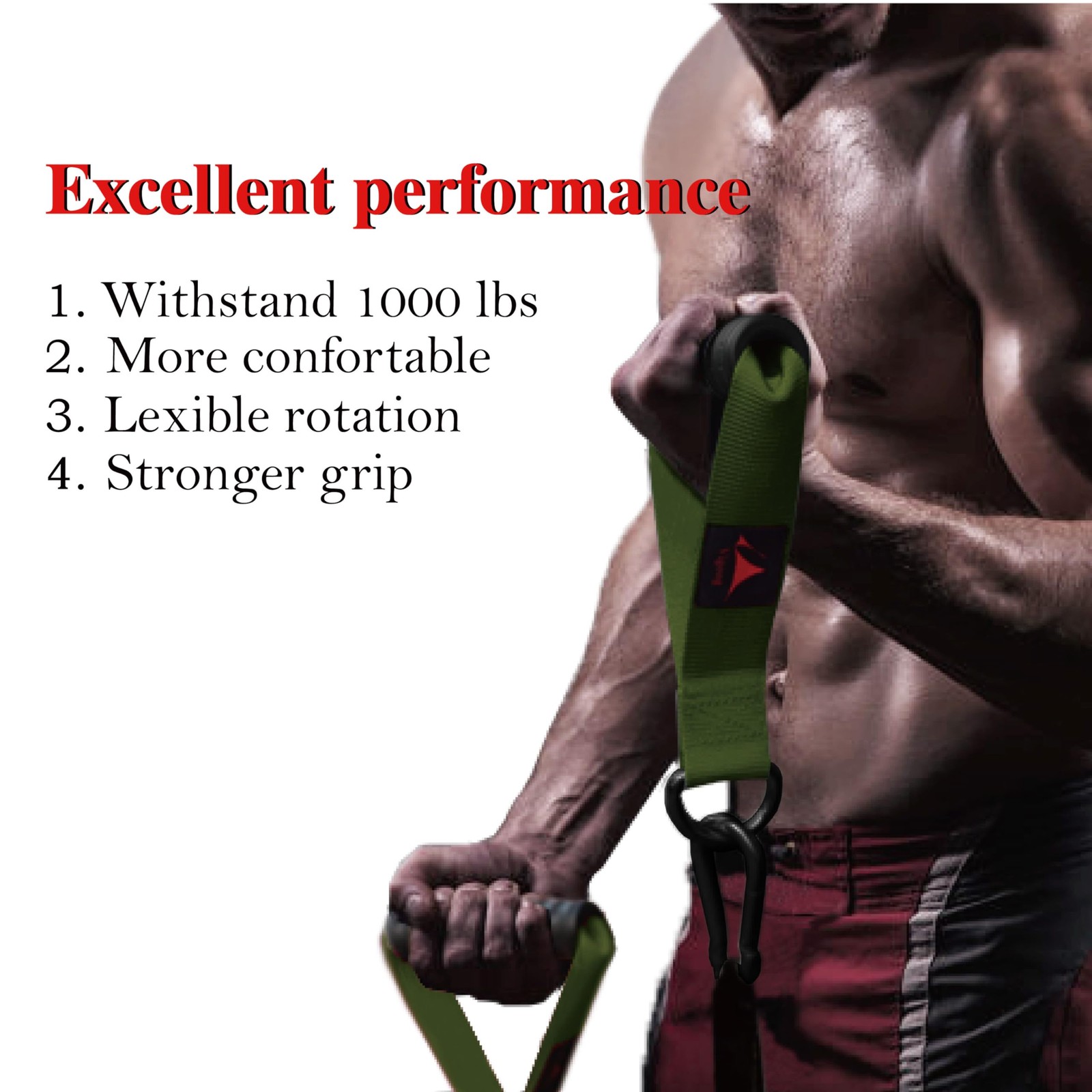 Heavy Duty Exercise Handles, Ultra-Durable Rubber Workout Grip Attachments fo...
