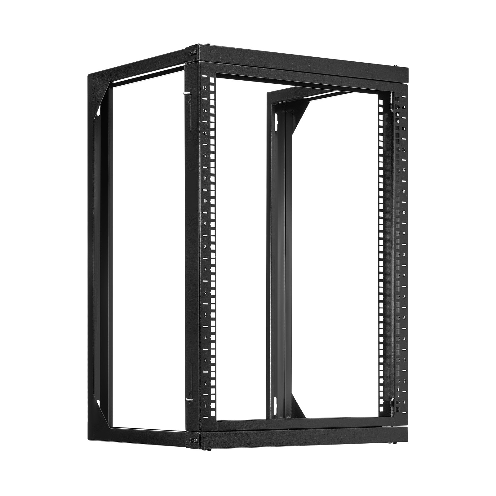 Uimoso 15U Wall-Mounted Open Frame Network Rack, 150 lbs Capacity, 180° Rotation