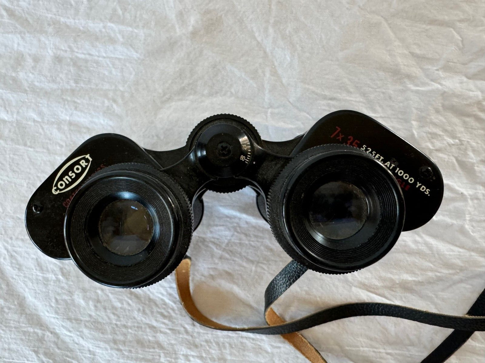 Vintage Consort Binoculars Japan No 115 w Strap 7x35 Full Size