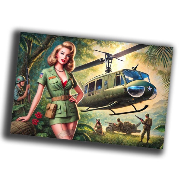 nice vintage woman retro War Vietnam vietnam huey Photo Glossy 4*6 in M51