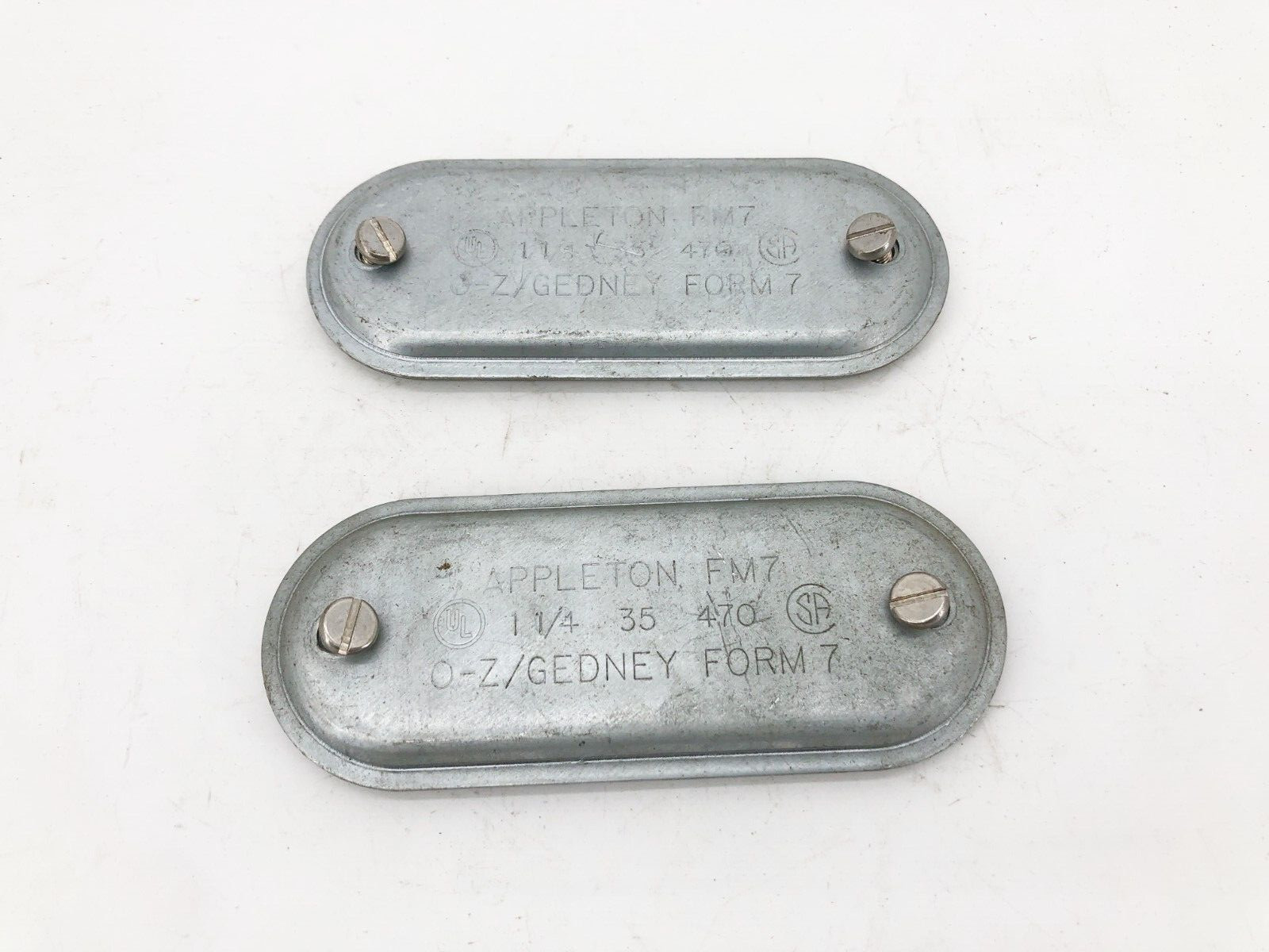 Lot of 2 New Appleton APP 470 1-1/4" Steel FM7 Blank Covers
