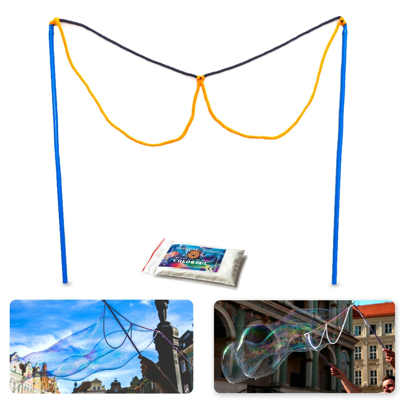 Bubble Sticks 3 Models for Children & Bubble Solution Magic Powder 5 Liters
