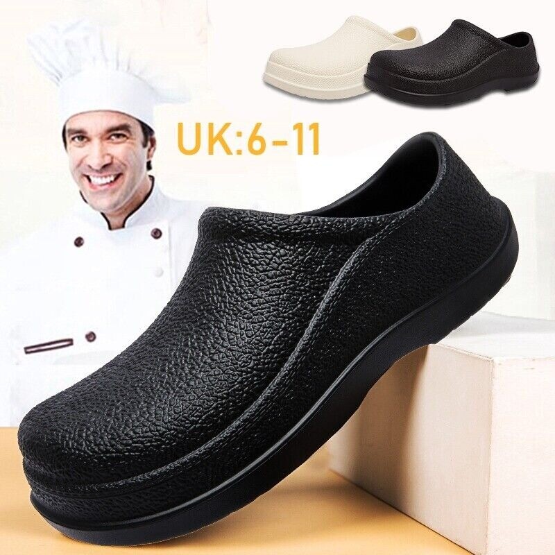 Oil Resistant Work Shoes Non Slip Shoes Cushion Chef Shoes Safety Water Kitchen