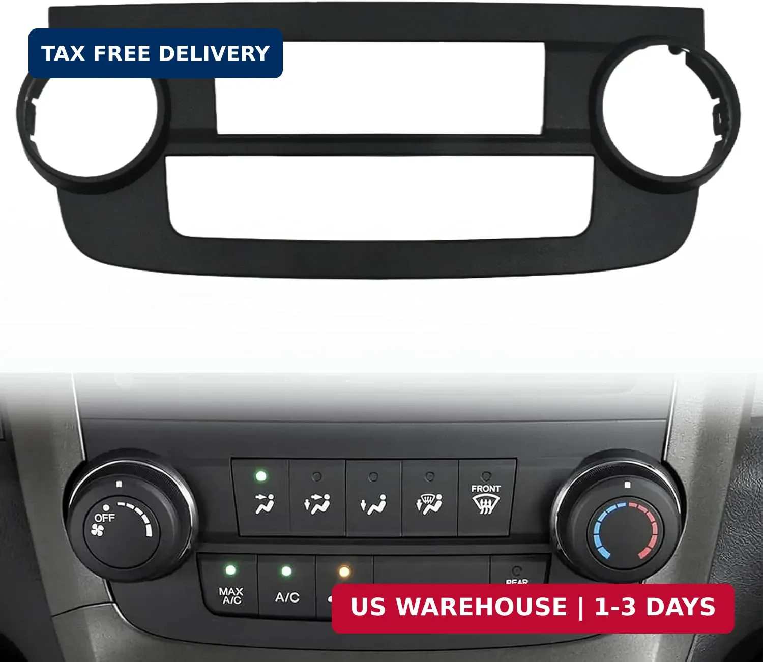 AC Control Panel Center Dash Vent Trim Compatible with Honda CR-V CRV 2007-2011,