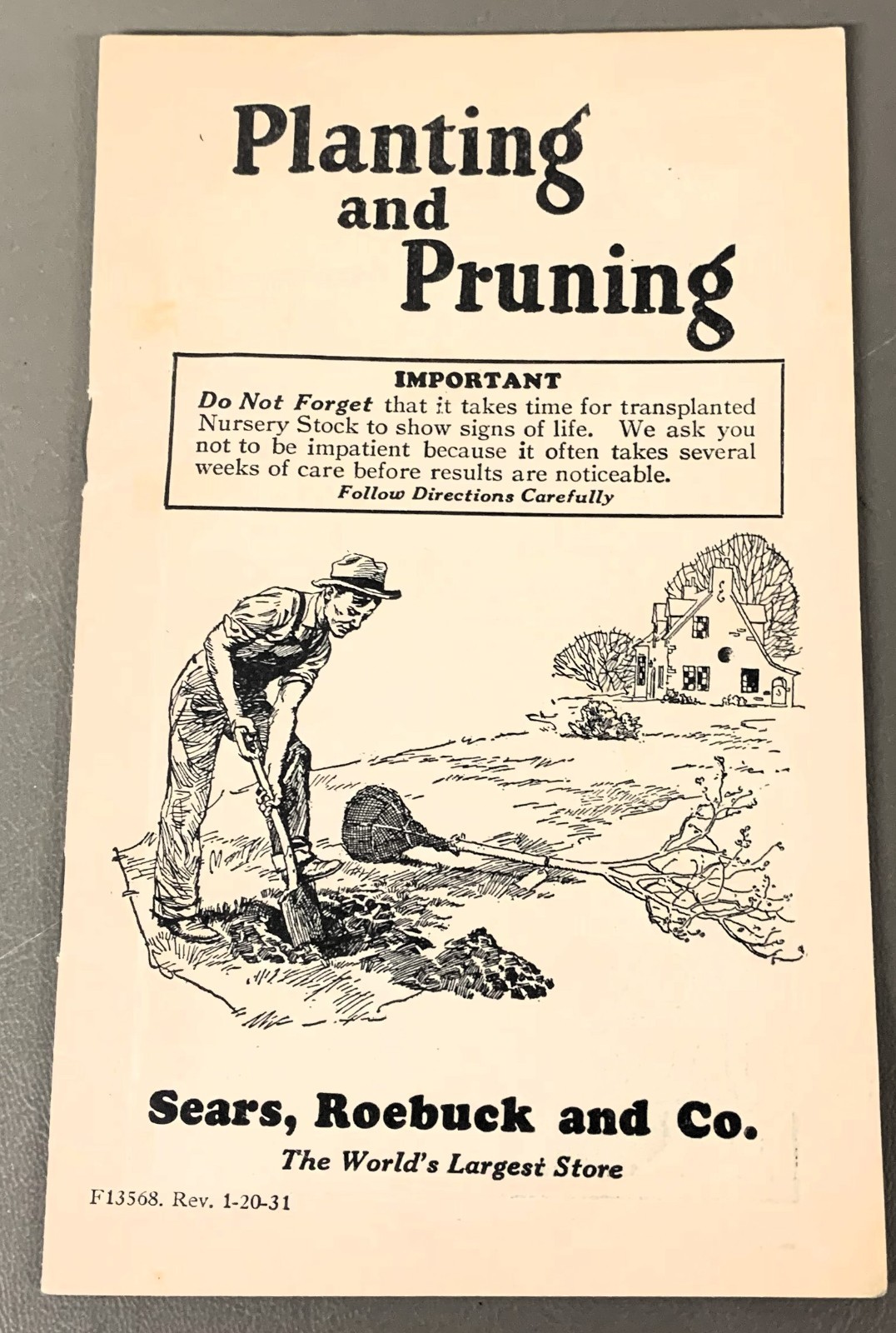 # K2553     SEARS, ROEBUCK & CO.   BROCHURE,  " PLANTING & PRUNING "