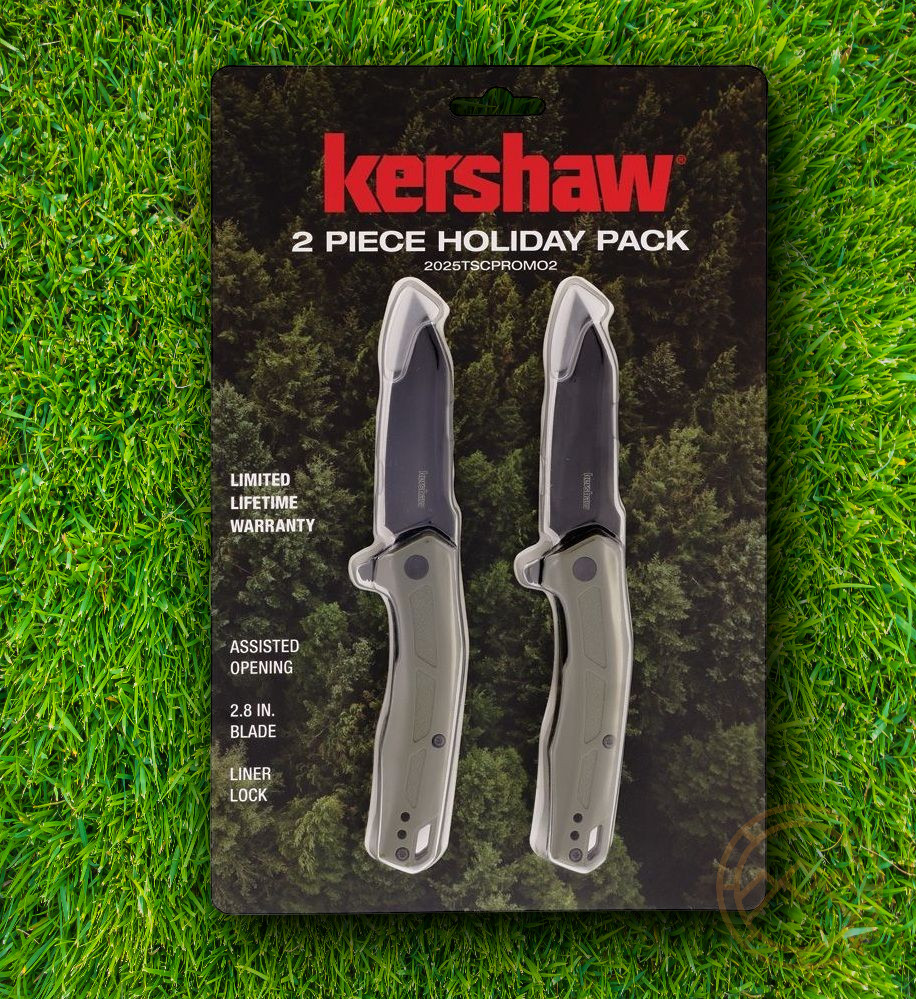 Kershaw 2pc Folding Knives 2.88" 3Cr13 Steel Blades Glass Filled Nylon Handles