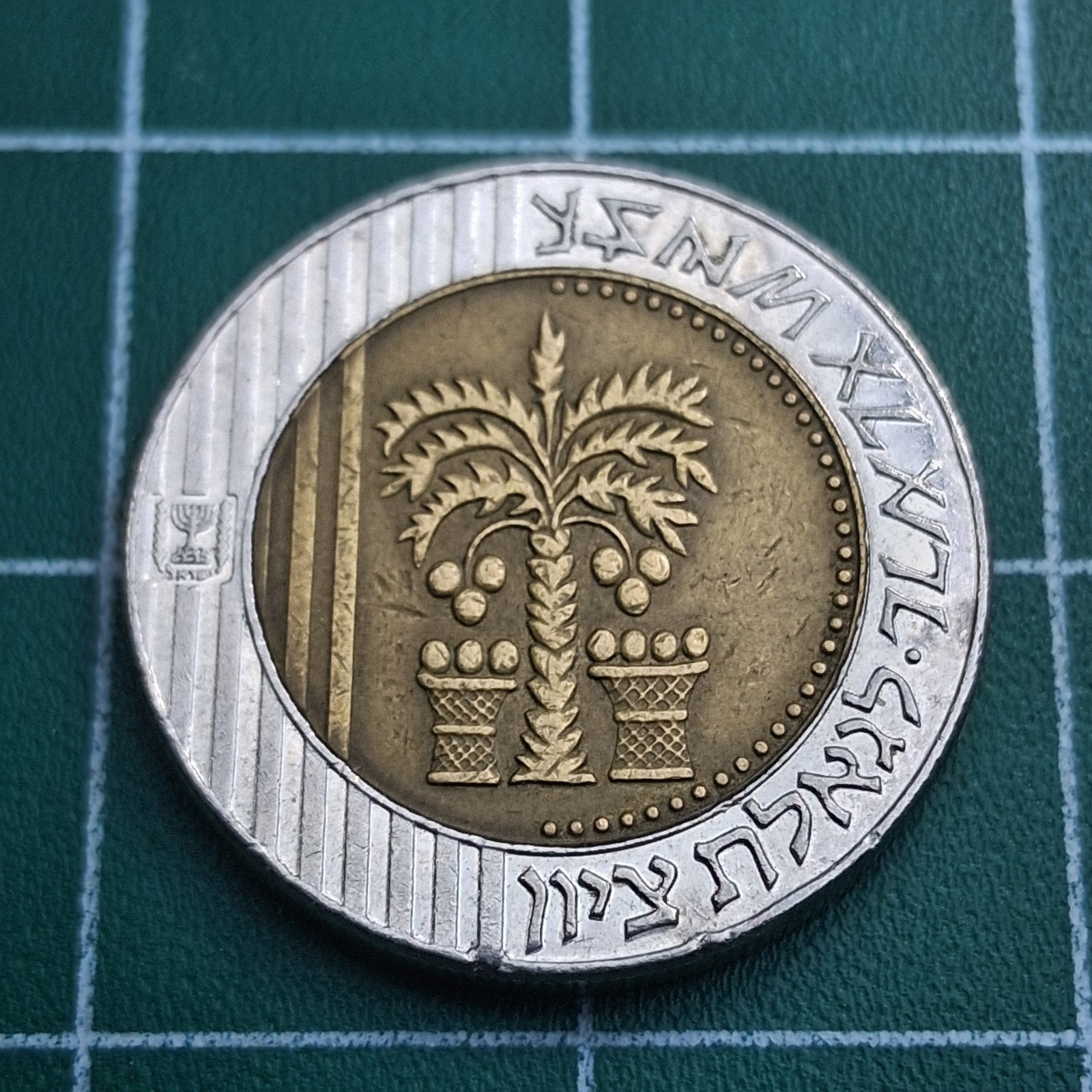 Israel 10 New Sheqalim Palm Tree Bi-Metal Coin