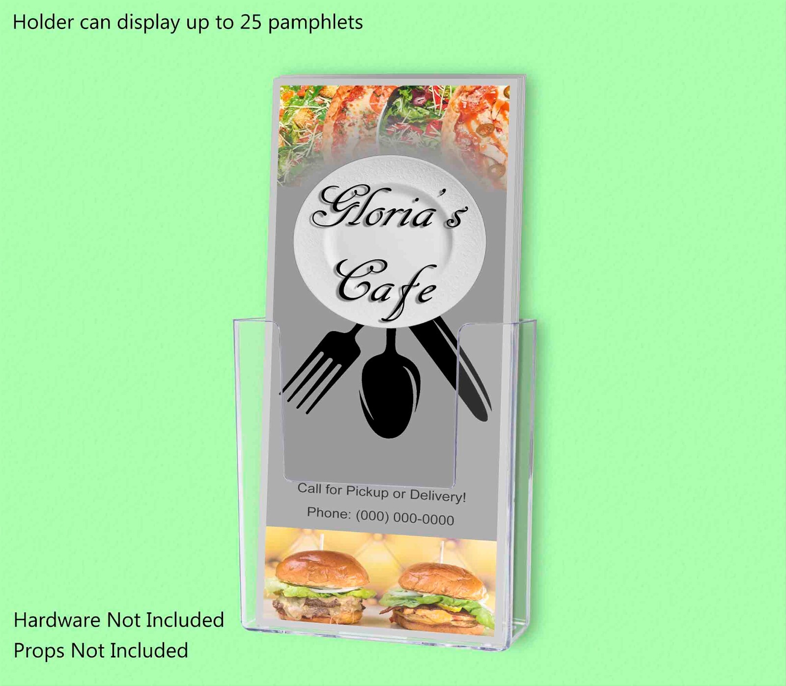 4"W Trifold Brochure Holder Countertop or Wall Mount Display