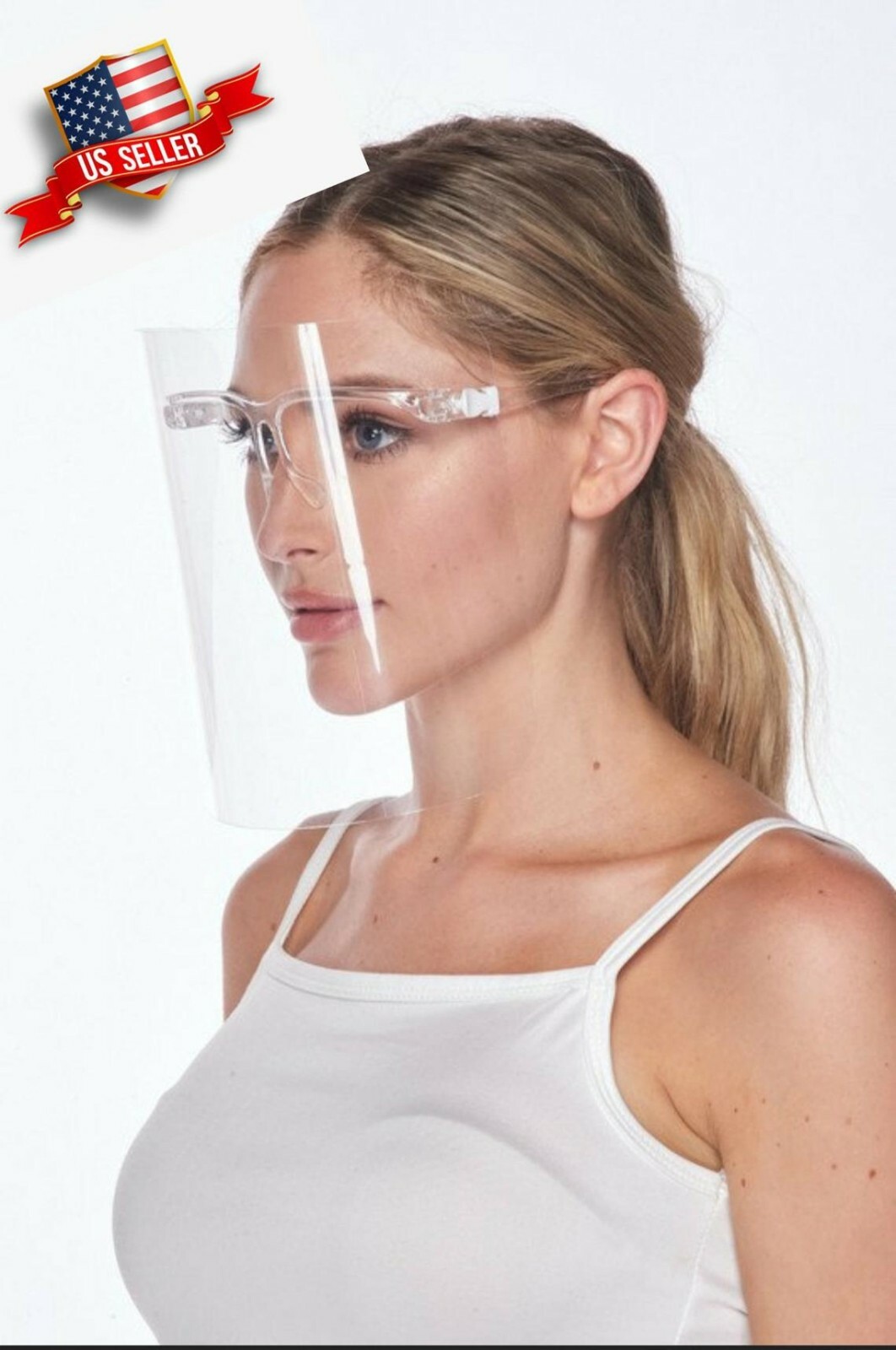 ✅10 Clear Face Shield Guard Safety Protection With Glasses Reusable Washable