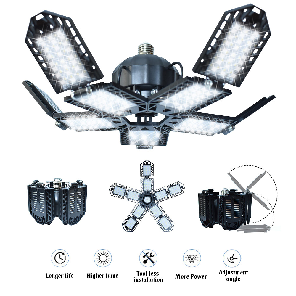 9000000LM LED Garage Light Super Bright Work Shop Ceiling Lights Deformable Bulb