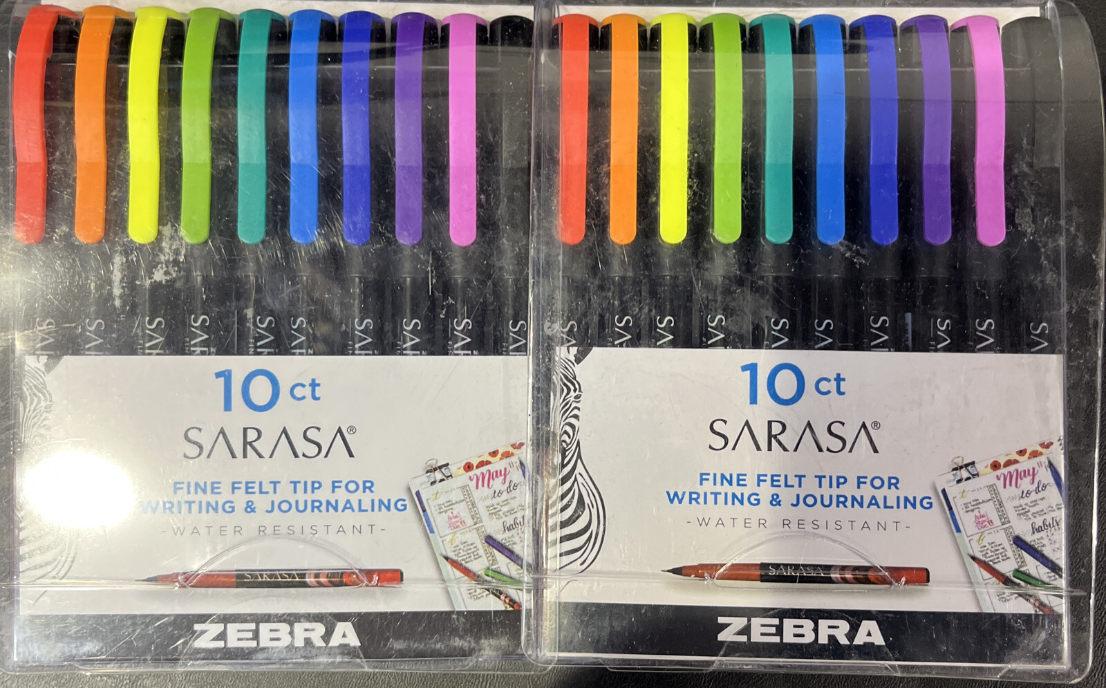ZEBRA FINE FELT TIP FOR WRITING & JOURNALING 10ct ( 2 Packs ) Multi Color