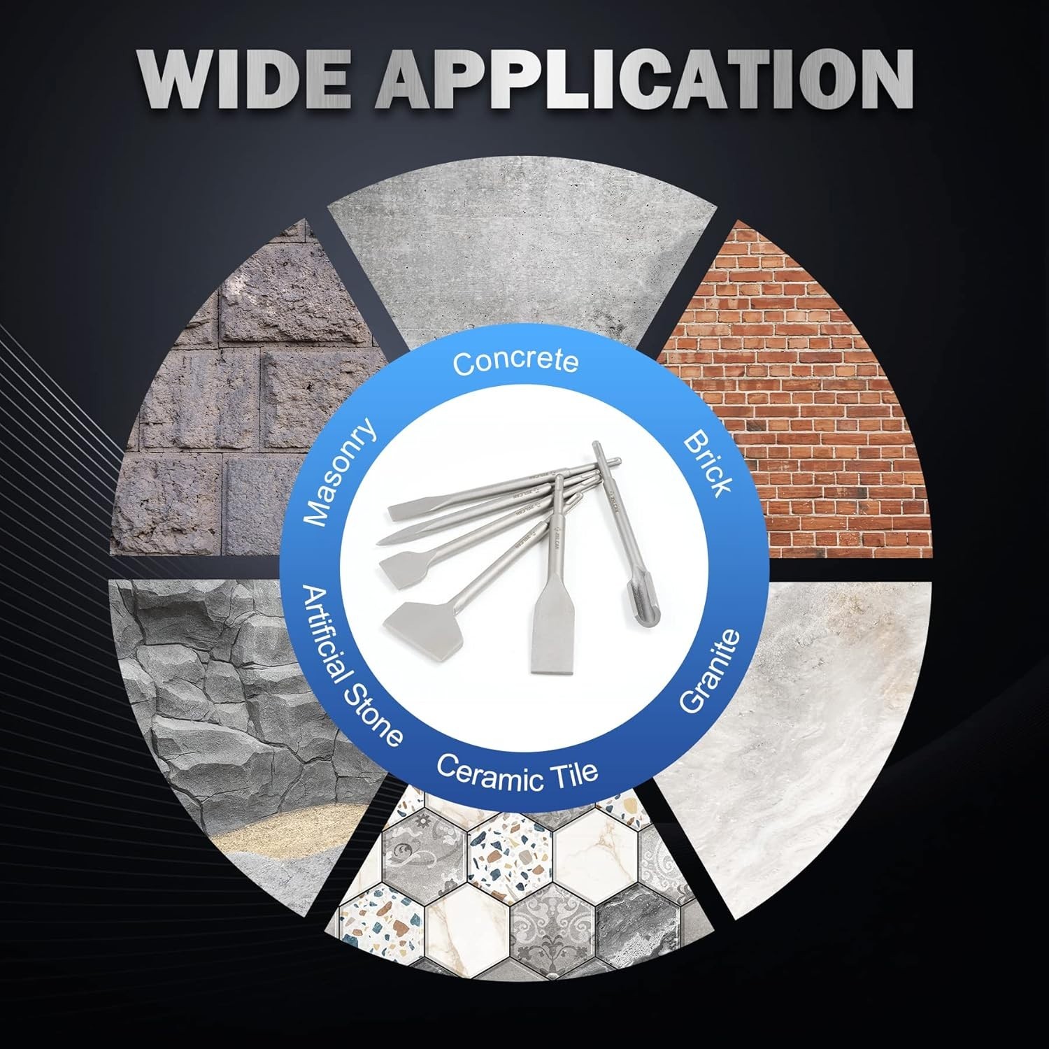Durable Chisel Kit with Multiple Types for Various Material Applications