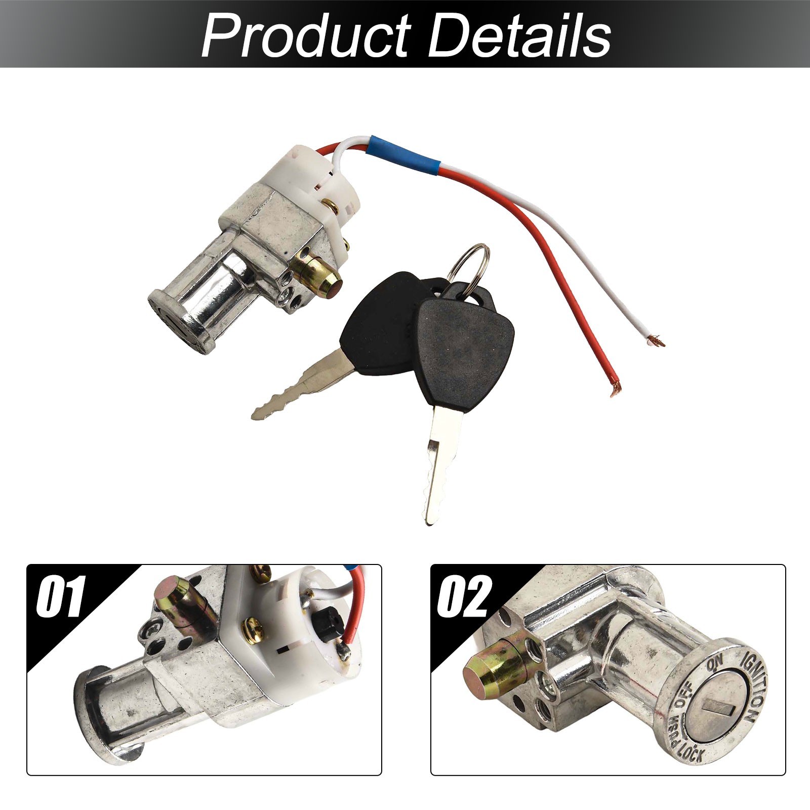 Ignition Keyed System Compatible with Electric for bikes Includes Two Keys