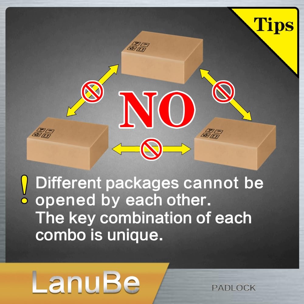 Lanube Lock Laminated Keyed Padlock 1-9/16 40Mm Keyed Alike Locks Long