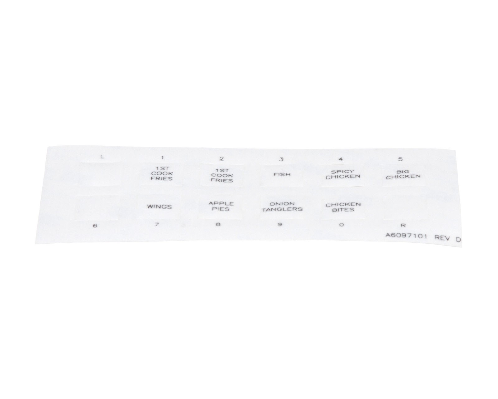 Pitco Label,Ssh60W Left Hand Cook A6097101 - Genuine OEM Replacement Part