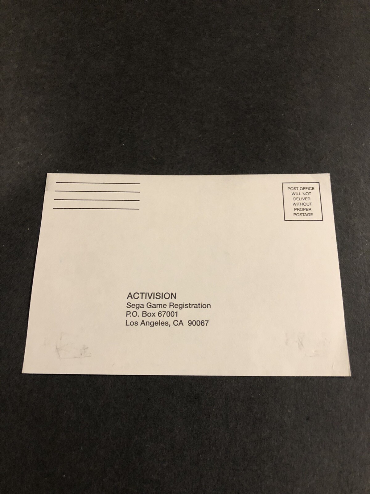 sega genesis activision registration card insert