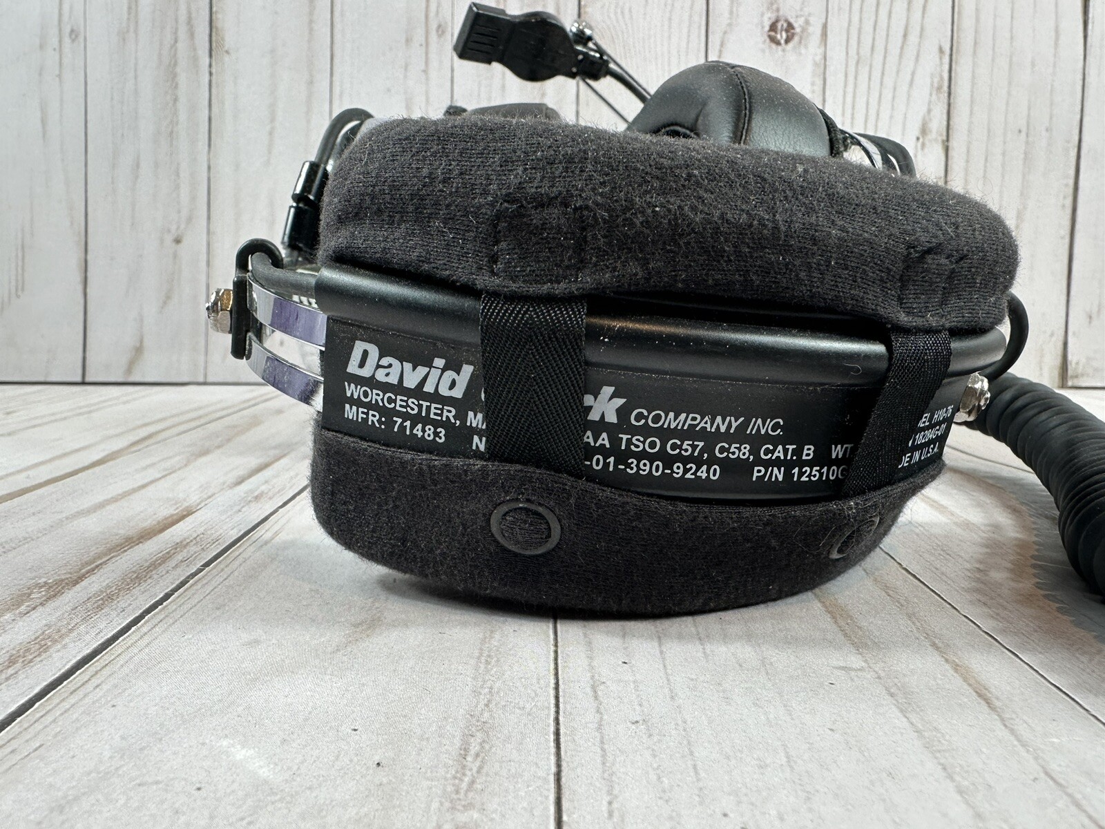 David Clark Model H10-76 Aviation Over-The-Head Headset-Mic, *Untested*