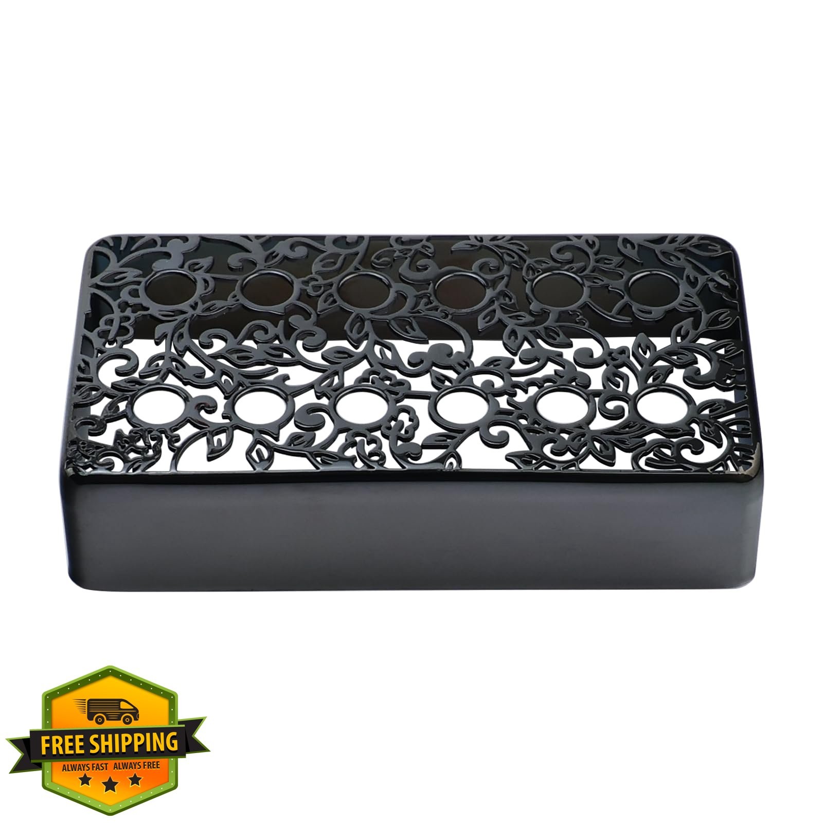 OVSAL Brass Electric Guitar Pickup Covers Black 50mm Humbucker