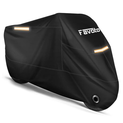 Motorcycle Cover Waterproof Outdoor All Season Weather Sun Rain 96.5" Black
