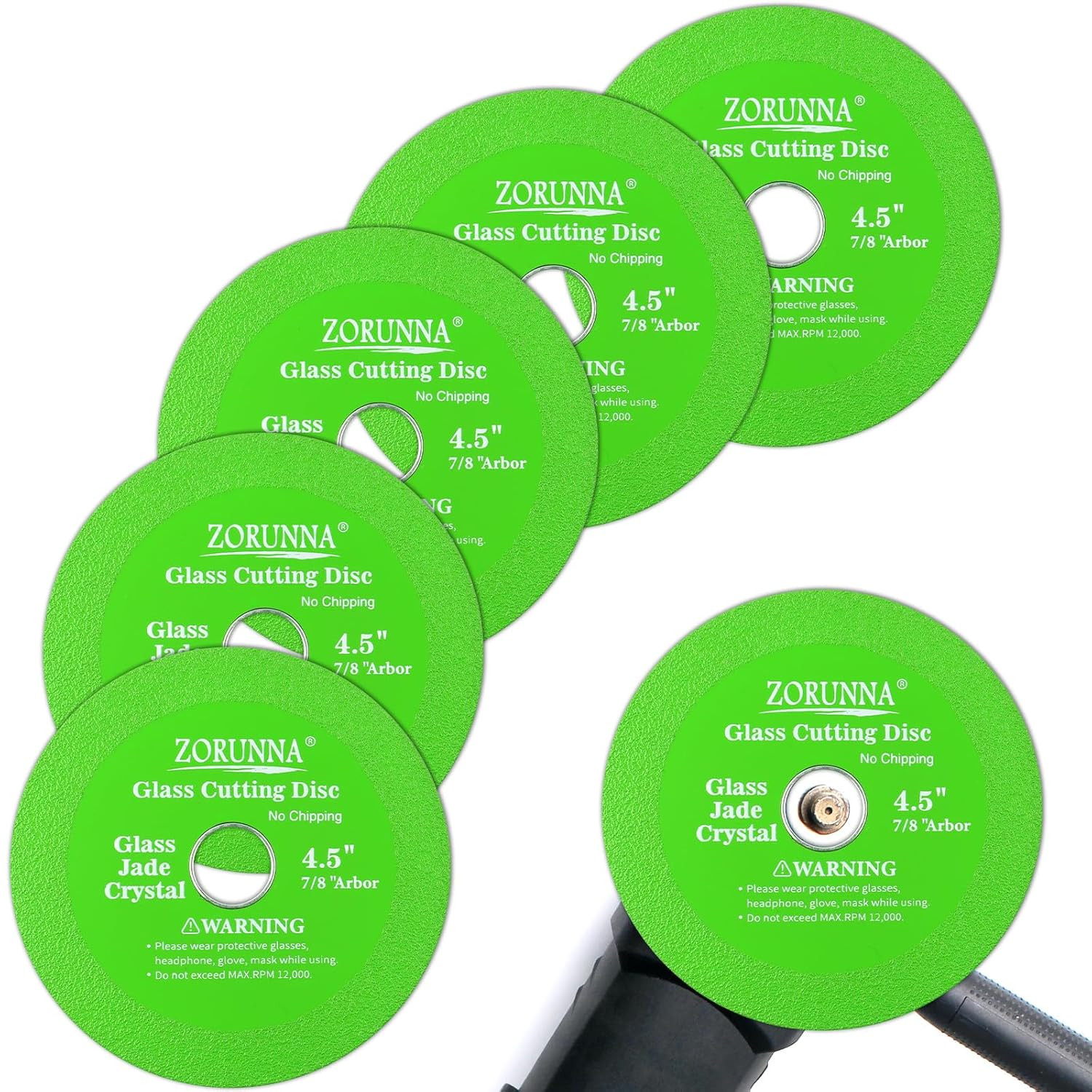 5 Pack Glass Cutting Disc for Angle Grinder, 4"X 7/8” Glass Ceramic Diamond Cutt