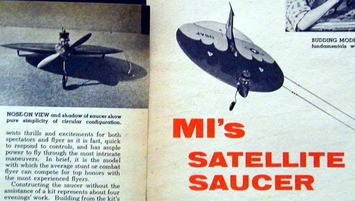 Stunt Combat Plane Flying Saucer 1957 How-To build PLANS 15" round