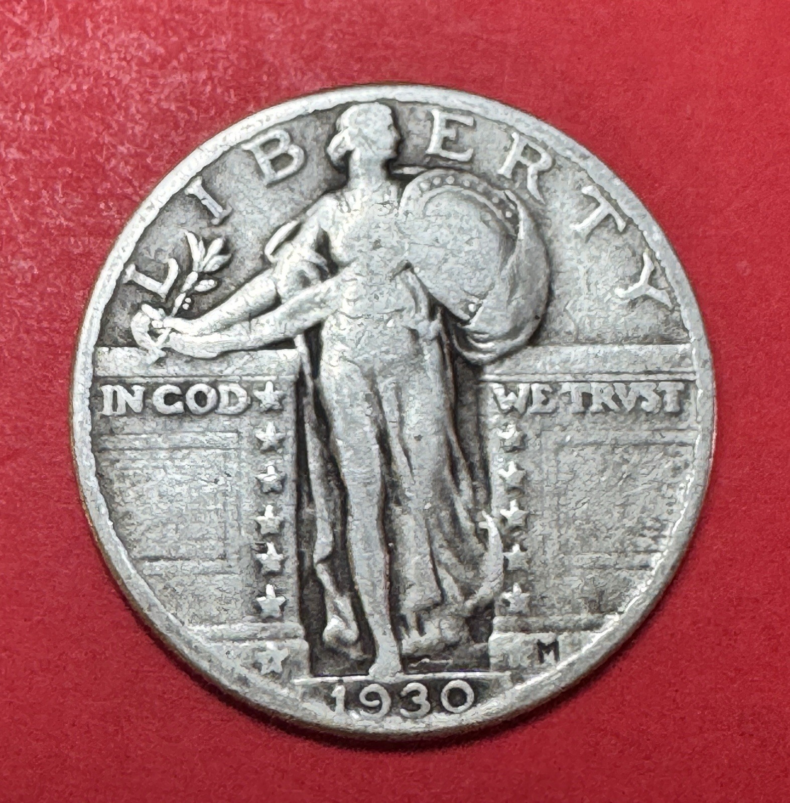 1930 Standing Liberty Quarter 90% Silver 25 Cents Philadelphia Mint VF Condition