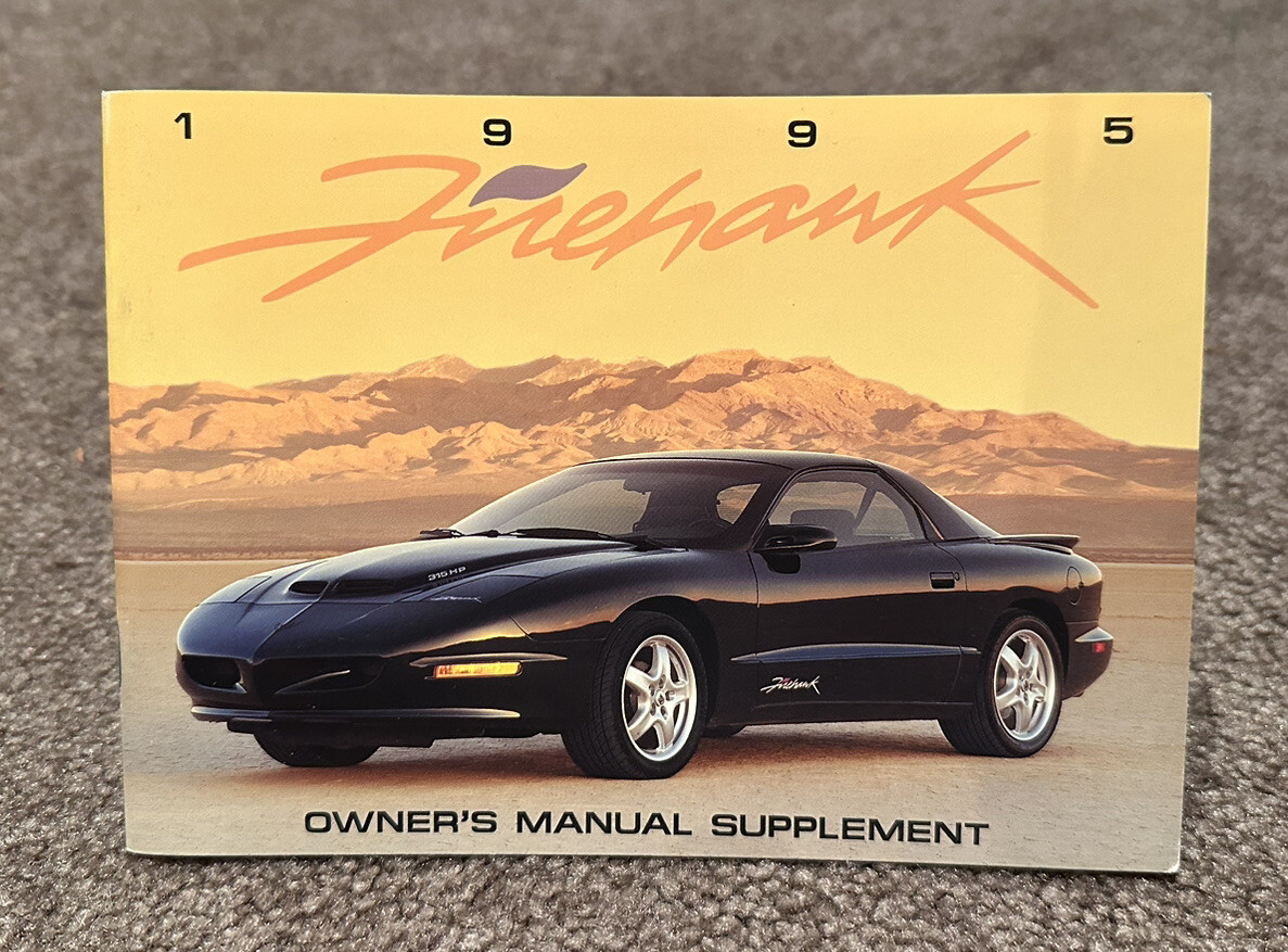 1995 SLP Firebird Firehawk Owners Manual Supplement RARE NOS