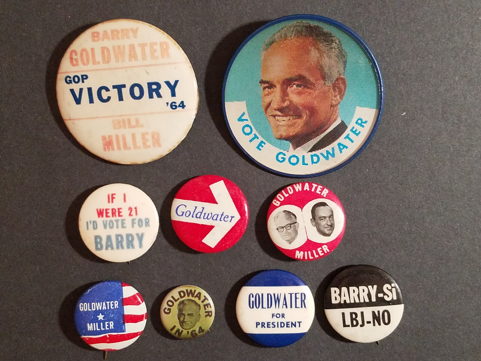 9 Goldwater Pinback Buttons