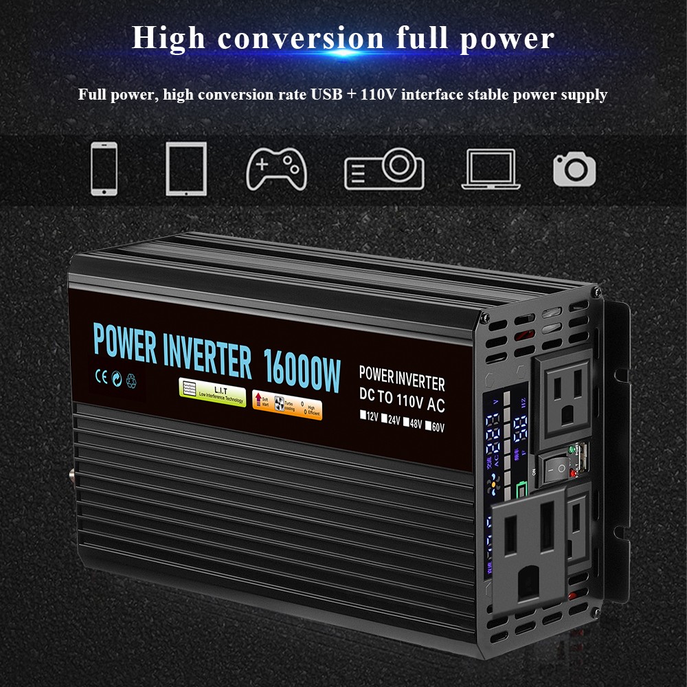 16000W Complete Solar Power Generator 100A Solar Panel Kit Home 110V Grid System
