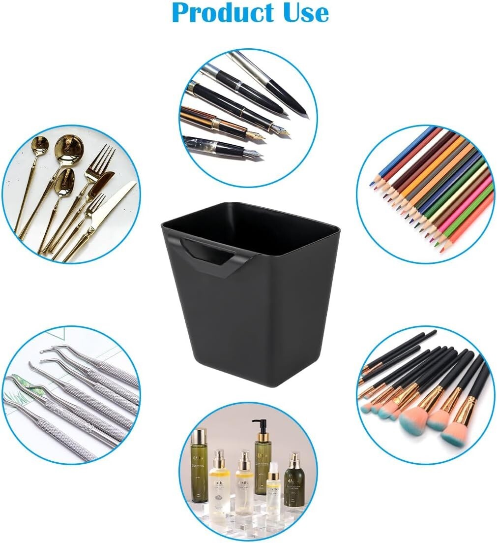 Hanging Cup Holders, 8 Pk - Multipurpose Rolling Utility Cart Accessories, Black